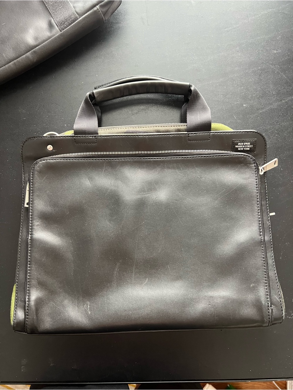 Jack Spade Leather and Camo Canvas Briefcase